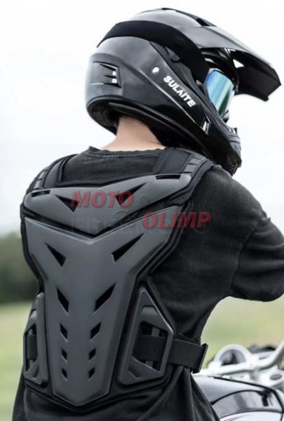 Жилет мото захистний (захист тіла, панцир для захисту грудей та спини) на мотоцикл, чорний 8163 фото