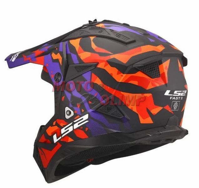 Шолом LS2 MX708 Fast 2 GROTESK Purple Orange M 10503 фото