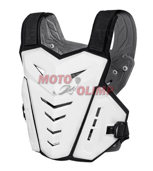 Жилет мото захистний (захист тіла, панцир для захисту грудей та спини) на мотоцикл, білий 8163-1 фото