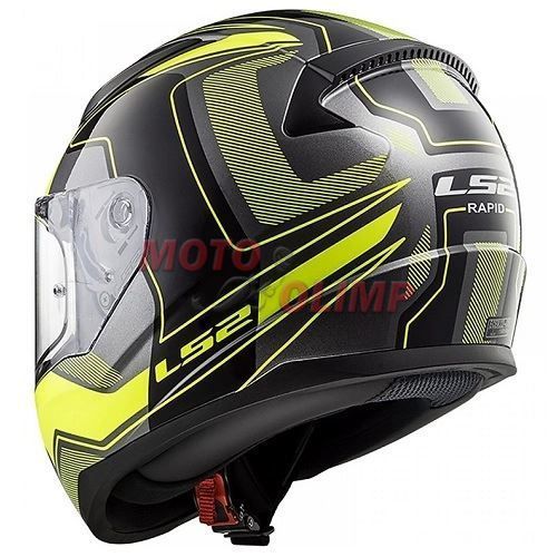Шолом інтеграл LS2 FF353 Rapid Carrera HI-Vis Black/Yellow/Grey 2323 фото