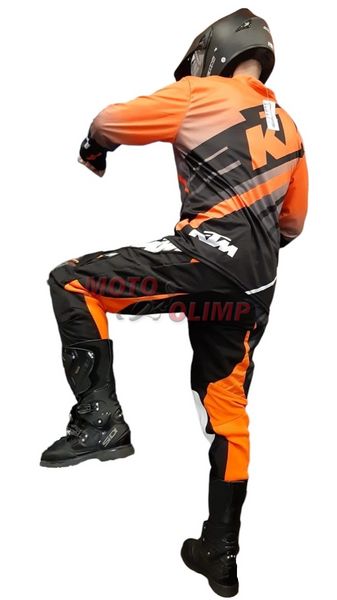 Костюм кросовий КТМ штани та джерсі для мотокросу (чорний), р.М 3218 фото