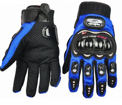 Рукавички Pro Biker із захистом для мотоцикла, сині 6929-12 фото