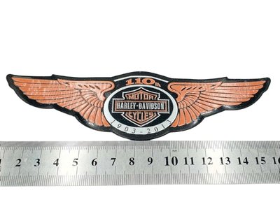 Шильдик (165 * 50мм) на бензобак Harley-Davidson 110 років 1903-2013г крила (емблема) 6922 фото