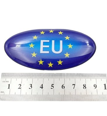 Силіконова наклейка знак Євросоюзу (9*5см) на мотоцикл 8030 фото