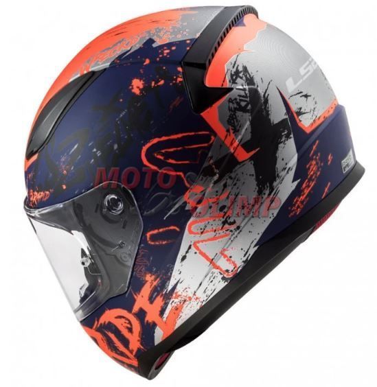 Шолом інтеграл LS2 FF353 Rapid Naughty Matt Blue-Fluo Orange 5782 фото