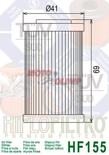 Фільтр масляний HiFlo HF155 Bajaj Pulsar NS200, RS200, Dominar 400  2863 фото