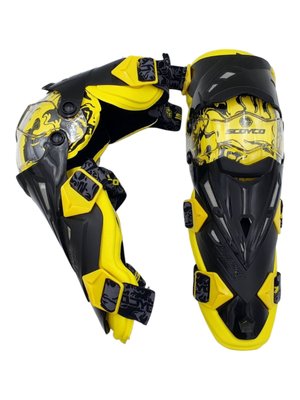 Наколінники шарнірні Scoyco K12 жовті, захист колін на мотоцикл 3659-4 фото