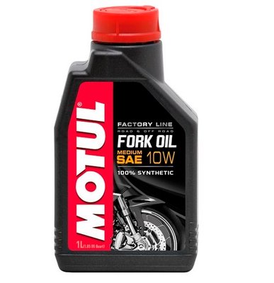 Виделкова олія MOTUL 10W синтетика 100% FORK OIL MEDIUM FACTORY LINE SAE 10W (1L) 3087 фото