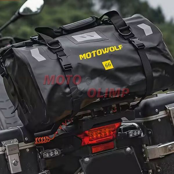 Сумка водонепроникна MOTOWOLF 66л, кофр на мотоцикл та квадроцикл, чорна 9713 фото