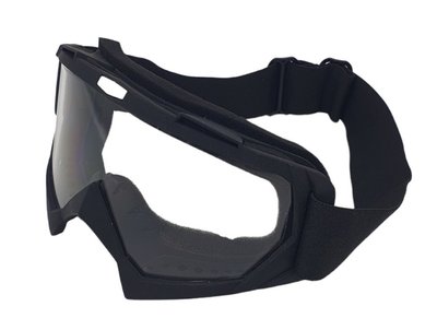 Окуляри (маска) кросові Racing чорні, із прозорою лінзою 8663-1 фото