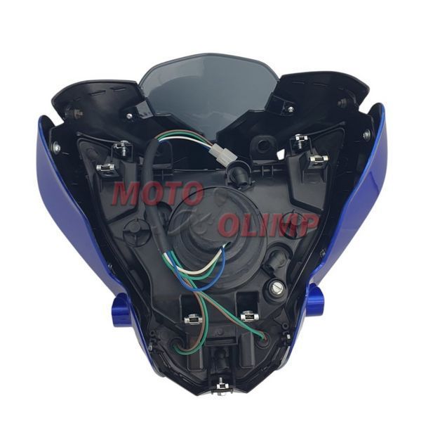 Фара на Bajaj Pulsar 150/200 та інші мотоцикли, синя 9494-1 фото
