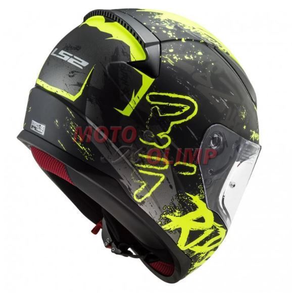 Мотошлем LS2 FF353 Rapid Naughty Matt Black-H-V Yellow, р.S 7187 фото