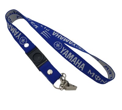 Шнурок (резинка) на шию Yamaha Monster (синій) для ключів на мотоцикл 1116 фото