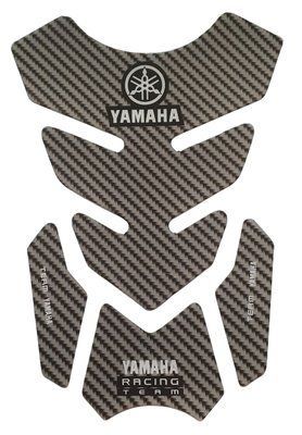Наклейка захисна YAMAHA на бак мотоцикла, чорний карбон 2873 фото