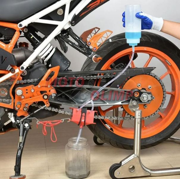Прилад (щітка) для чищення та змащення мото ланцюга мотоцикла (машинка) 9013 фото