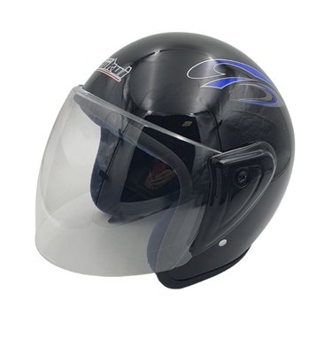 Мото шолом відкритий для скутера та мотоцикла р.L-XL, літній, чорний 831-1 фото