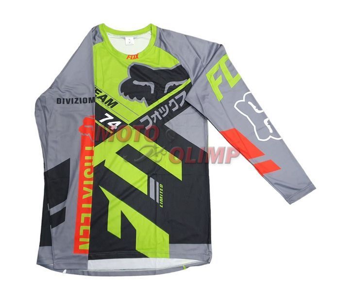 Мото джерсі FOX Racing сіро-зелена М-2XL, р.M 1515 фото