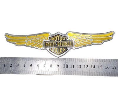 Шильдик (175 * 45мм) Harley-Davidson наклейка на бензобак мотоцикла (емблема), золота 9239-2 фото