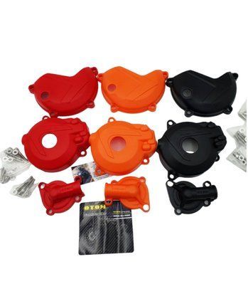 Комплект захисних накладок OTOM двигуна NC250 (ZS177MM)  (KOVI NC250-4T PRO KT/LITE KT/GEON DAKAR 250-4V) на мотоцикл, помаранчевий 7076 фото